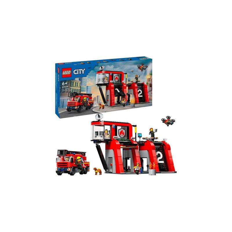 lego-60414-city-estacion-de-bomberos-con-vehiculo-con-escalera-giratoria
