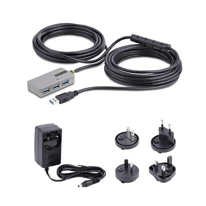 hub-startechcom-u01043-usb-extender-de-interfaz-usb-32-gen-1-31-gen-1-type-a-5000-mbits-negro-plata