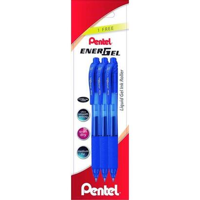 pentel-energel-x-pack-de-3-boligrafos-de-bola-retractiles-tinta-gel-punta-07mm-trazo-035mm-recargable-grip-de