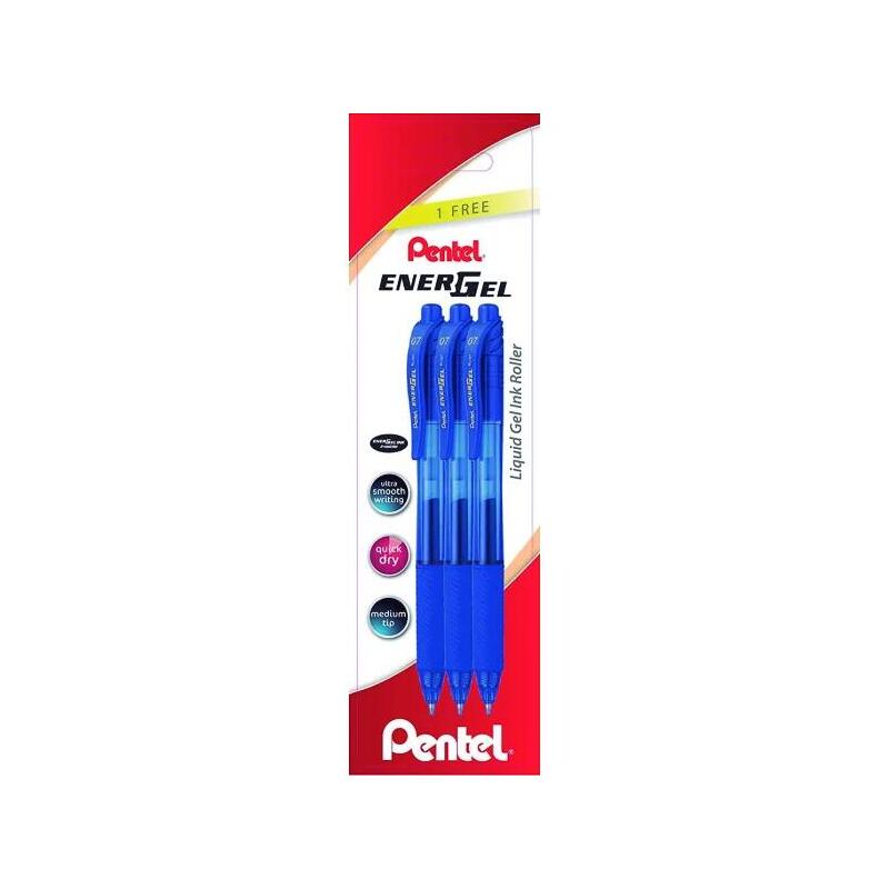 pentel-energel-x-pack-de-3-boligrafos-de-bola-retractiles-tinta-gel-punta-07mm-trazo-035mm-recargable-grip-de