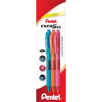 pentel-energel-x-pack-de-3-boligrafos-de-bola-retractiles-tinta-gel-punta-07mm-trazo-035mm-recargable-grip-de
