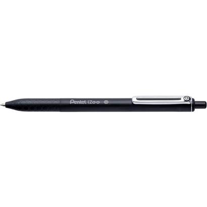 pack-de-12-unidades-pentel-izee-boligrafo-de-bola-retractil-punta-07mm-trazo-035mm-clip-de-metal-color-negro