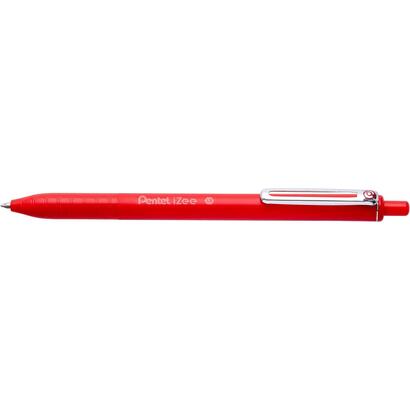 pack-de-12-unidades-pentel-izee-boligrafo-de-bola-retractil-punta-07mm-trazo-035mm-clip-de-metal-color-rojo
