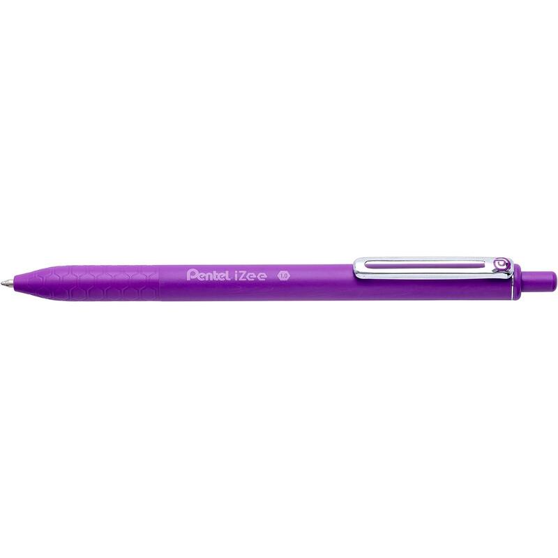 pack-de-12-unidades-pentel-izee-boligrafo-de-bola-retractil-punta-07mm-trazo-035mm-clip-de-metal-color-violeta