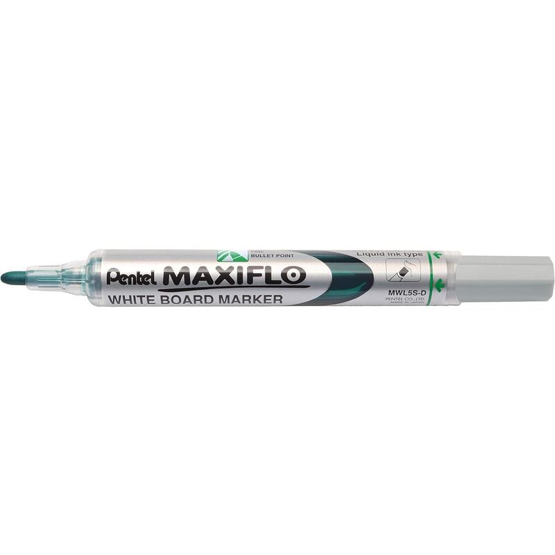 pack-de-12-unidades-pentel-maxiflo-rotulador-para-pizarra-blanca-punta-de-bala-ancho-de-linea-2mm-regulacion-del