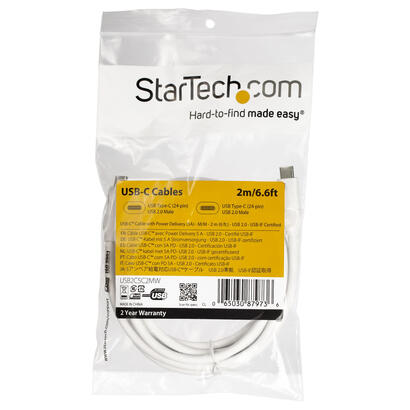 startech-cable-2m-usb-c-pd-de-5a-blanco-certified
