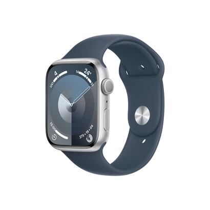 apple-watch-series-9-gps-45mm-caja-de-aluminio-plata-con-correa-deportiva-storm-azul-m-l