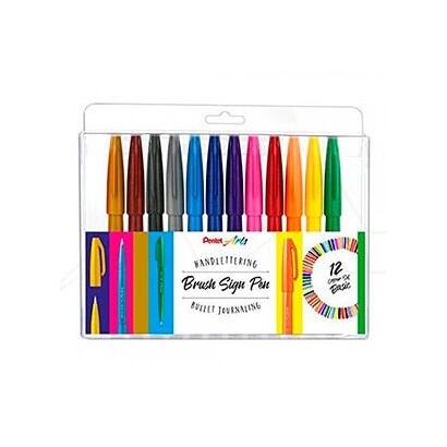 pentel-brush-sing-pen-pack-de-12-rotuladores-con-punta-de-pincel-lineas-finas-o-gruesas-dependiendo-de-la-presion-