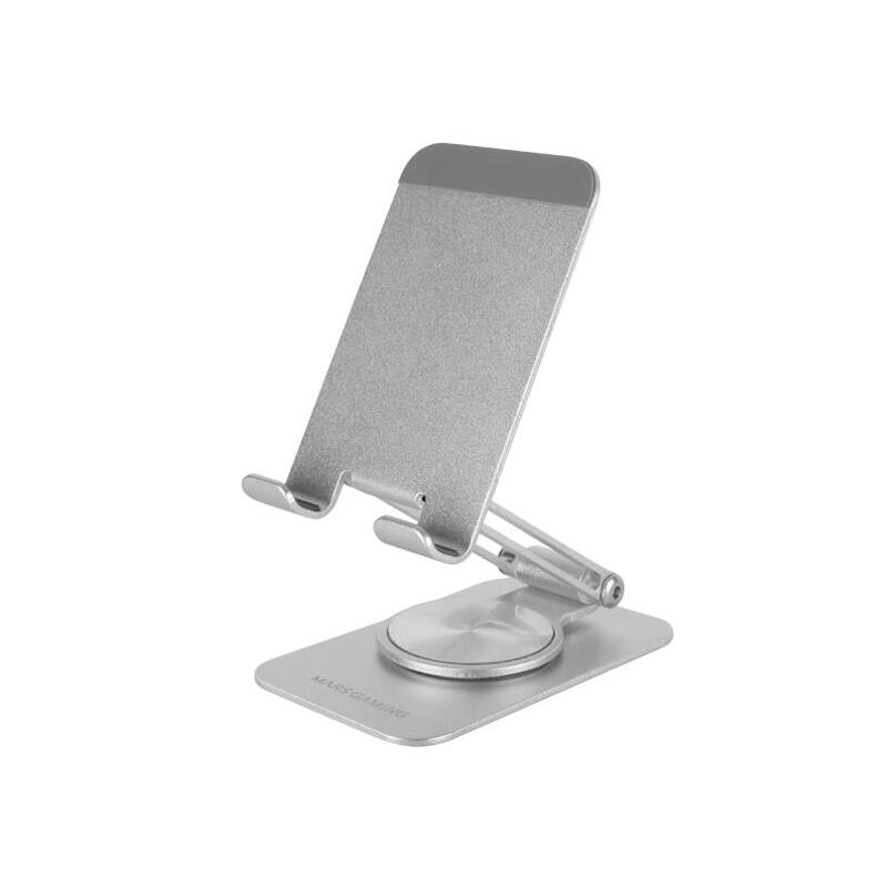 soporte-sobremesa-para-smartphone-giratorio-plata-mars-gaming-plegable-estructura-de-aluminio-rotacion-de-360-ajuste-de-180-hast