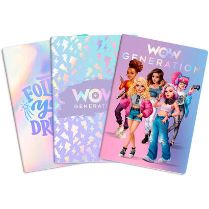 set-libretas-pack-de-6-unidades-a5-wow-generation
