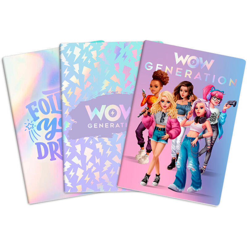 set-libretas-pack-de-6-unidades-a5-wow-generation