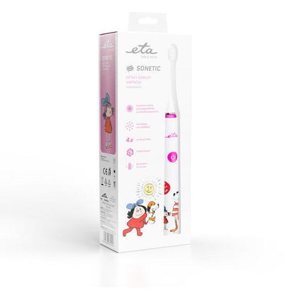 eta-eta070690010-cepillo-dental-sonetic-kids-4-modos-2-cabezales-incluidos-rosa-blanco