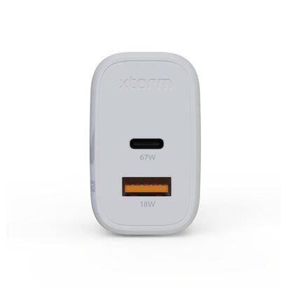 cargador-usb-de-viajepared-67w-gan2-ultra-wall-type-cusb-30-blanco-xtorm-hasta-67w-1xusb-c-1xusb-a