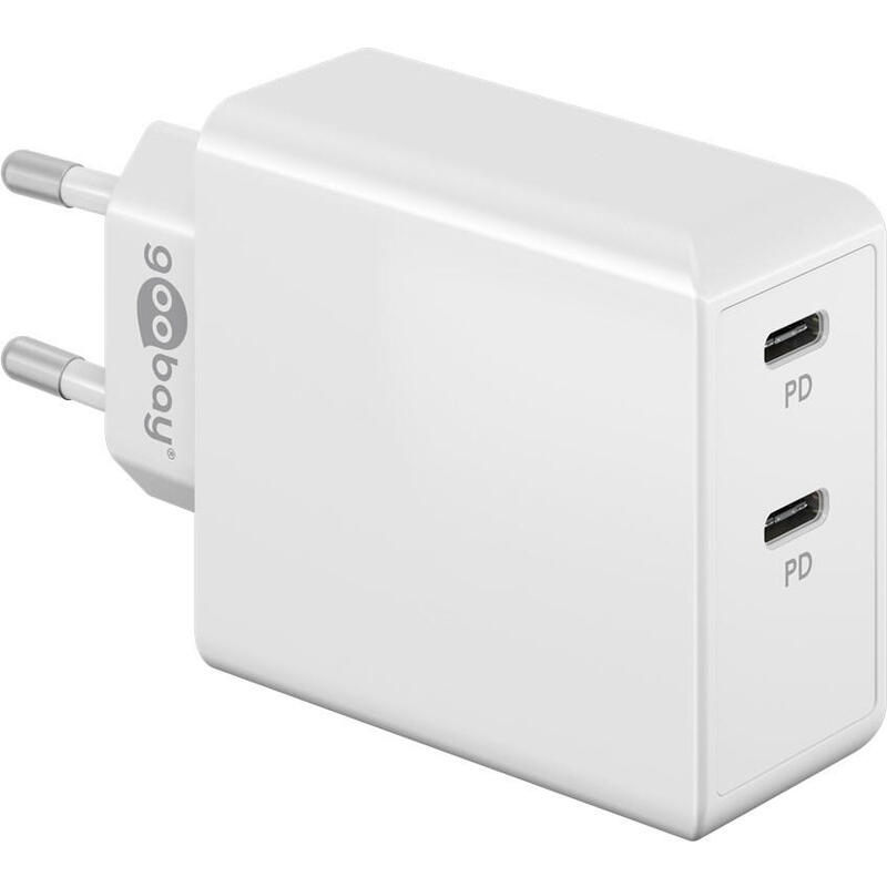 goobay-61758-cargador-rapido-dual-usb-c-pd-36-w-blanco
