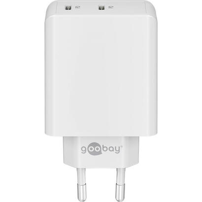 goobay-61758-cargador-rapido-dual-usb-c-pd-36-w-blanco