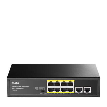 cudy-fs1010p-switch-fast-ethernet-10100-energia-sobre-ethernet-poe-negro