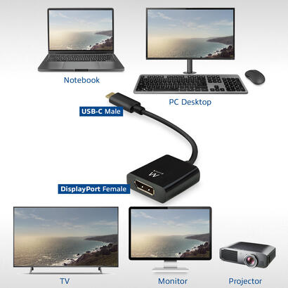 adaptador-ewent-ew9825-usb-tipo-c-displayport-4k-60hz-015-m