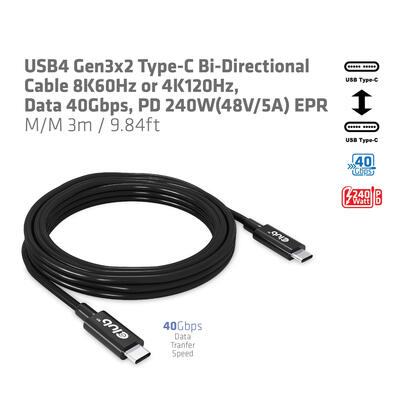 club3d-cable-usb-4-typ-c-pd-240w-8k-40gbps-3m-m-m-retail