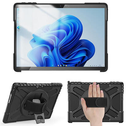 atlanta-defender-case-microsoft-surface-pro-9-black-raised-sides-and-hard-shell-design-with-hand-strap-and-shoulder-strap-warran