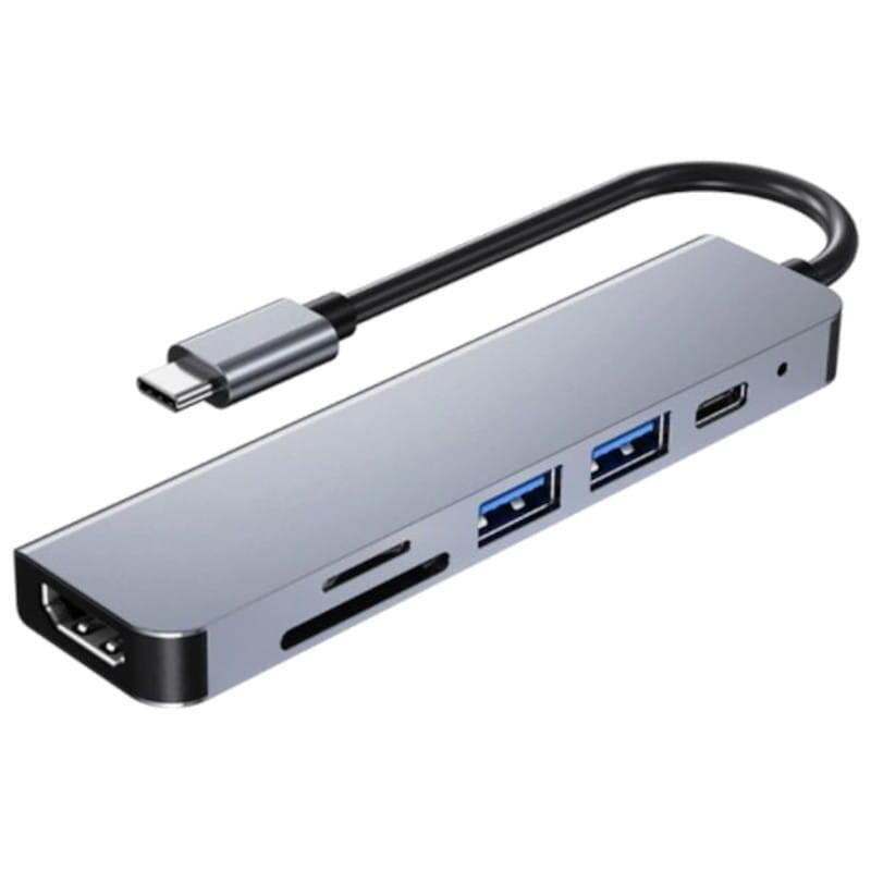 hub-usb-byl-2010-6-en-1-usb-tipo-chdmiusb-30usb-20tipo-cmicrosdtf-gris