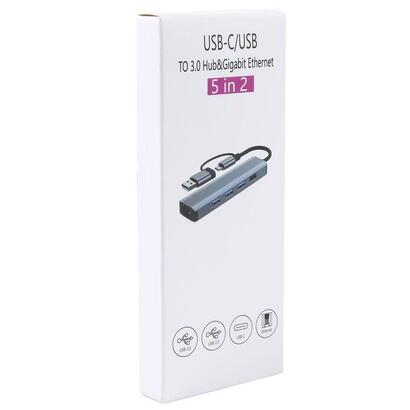 hub-usb-byl-2208-5-en-2-usb-30tipo-crj45-gigabitusb-3020-gris
