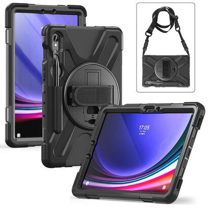 austin-defender-case-samsung-galaxy-tab-s9s8s7-with-hand-strap-and-shoulder-strap-black-warranty-24m