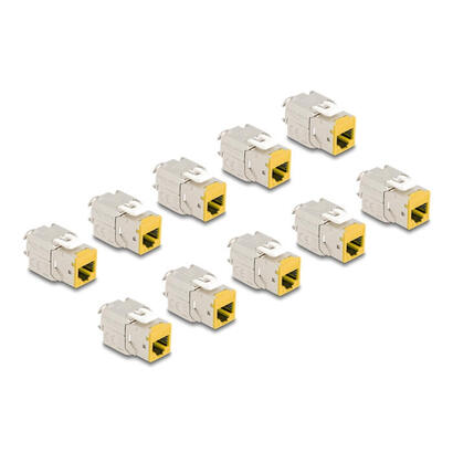 delock-keystone-modulo-rj45-hembra-a-lsa-cat6a-amarillo-set-10-piezas