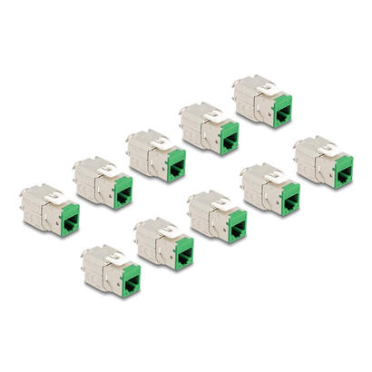 delock-keystone-modulo-rj45-hembra-a-lsa-cat6a-verde-set-10-piezas