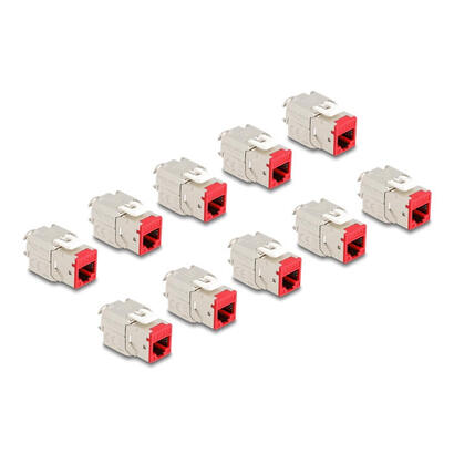 delock-keystone-modulo-rj45-hembra-a-lsa-cat6a-rojo-set-10-piezas