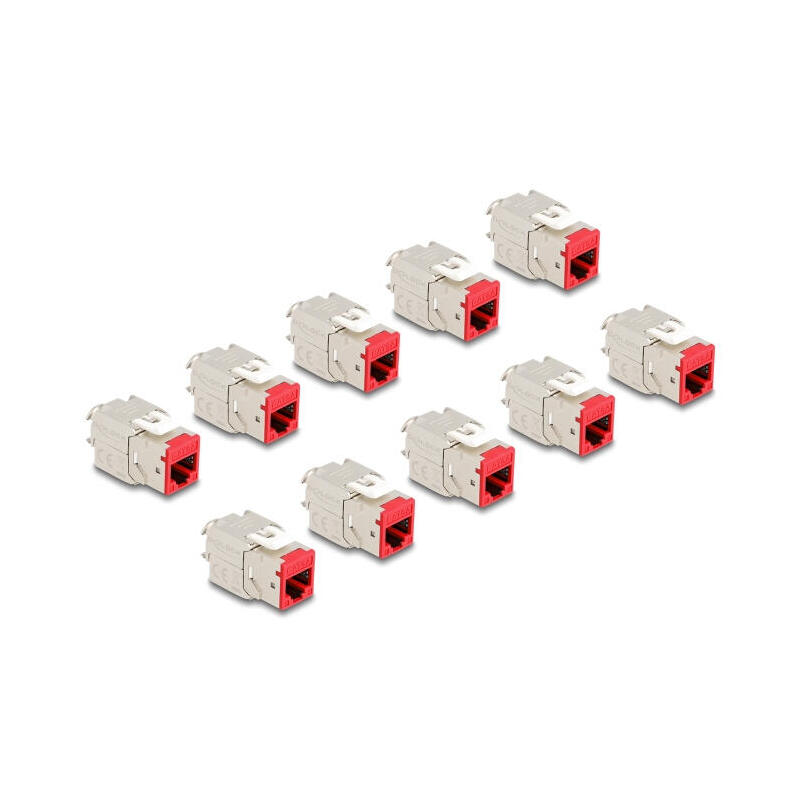 delock-keystone-modulo-rj45-hembra-a-lsa-cat6a-rojo-set-10-piezas