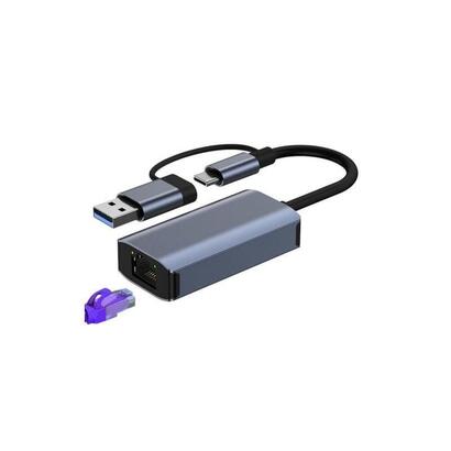 adaptador-byl-2207-2-en-1-usb-30tipo-c-a-rj45-gris