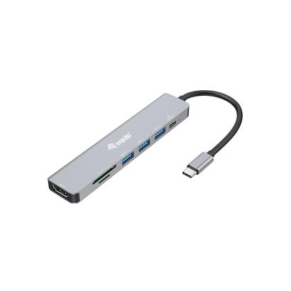 equip-dock-usb-c-hdmi-3x-usb30-100w-pd-sd-tf-negro