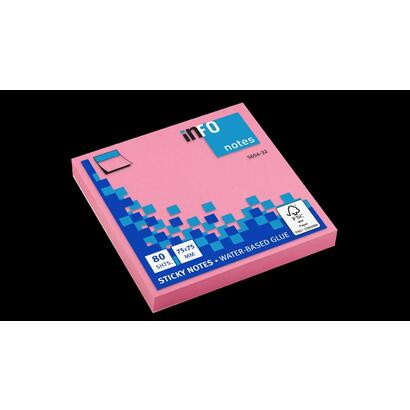 global-notes-info-brillant-bloc-de-80-notas-adhesivas-75-x-75mm-certificacion-fsc-color-rosa