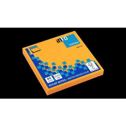global-notes-info-brillant-bloc-de-80-notas-adhesivas-75-x-75mm-certificacion-fsc-color-naranja