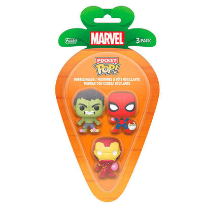 blister-3-figuras-carrot-pocket-pop-marvel-spiderman-hulk-iron-man