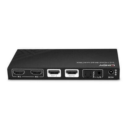 lindy-2x2-8k60-matrix-hdmi-switch-negro-gestion-edid-mando-a-distancia-38313