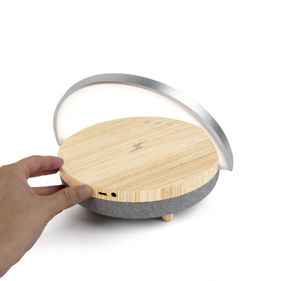 altavoz-prixton-bluetooth-de-madera-10w-con-luz-tactil-ajustable-soporte-y-base-de-carga-inalambrica