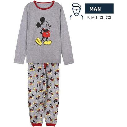 pijama-largo-single-jersey-mickey-gray-talla-s