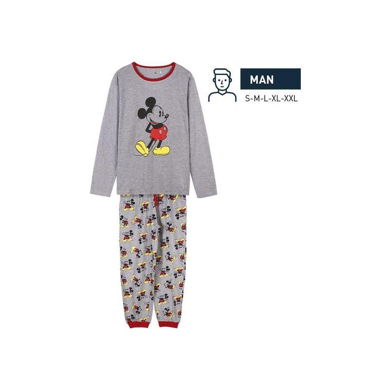 pijama-largo-single-jersey-mickey-gray-talla-s