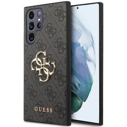 guess-4g-big-metal-logo-etui-samsung-galaxy-s23-ultra-szary