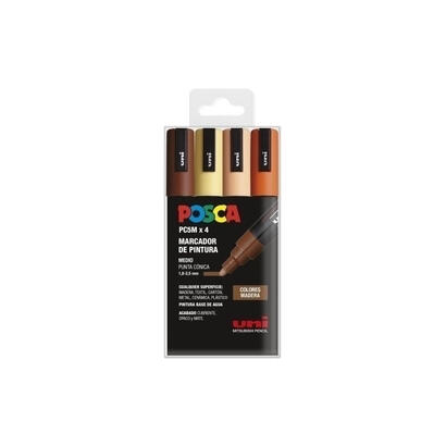 posca-marcador-pc-5m4c-no-permanente-18mm-25mm-colores-surtidos-madera-estuche-4u-