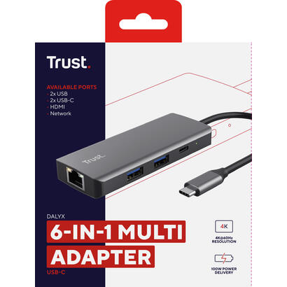 docking-usb-tipo-c-trust-dalyx-2xusb-2xusb-tipo-c-1xhdmi-1xrj45-gris