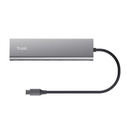 hub-usb-c-trust-halyx-aluminio-usb-c-a-4-puertos-usb-c-y-1-usb-c-pass-through-de-100w
