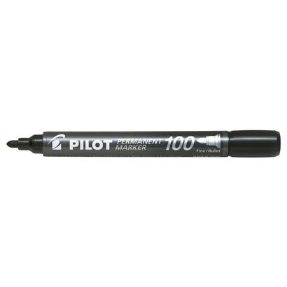 pack-de-12-unidades-pilot-rotulador-permanente-100-punta-fina-de-bala-45mm-trazo-1mm-color-negro