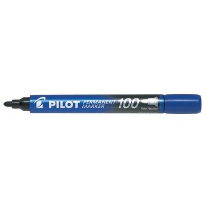 pack-de-12-unidades-pilot-rotulador-permanente-100-punta-fina-de-bala-45mm-trazo-1mm-color-azul