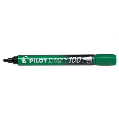 pack-de-12-unidades-pilot-rotulador-permanente-100-punta-fina-de-bala-45mm-trazo-1mm-color-verde
