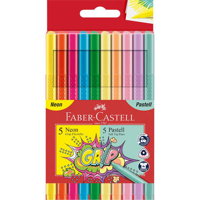 faber-castell-grip-rotulador-neon-pastel-caja-de-10-155312