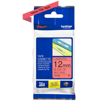 cinta-laminada-brother-tze431-texto-negro-sobre-fondo-rojo-ancho-12mm-longitud-8m-compatible-segun-especificaciones