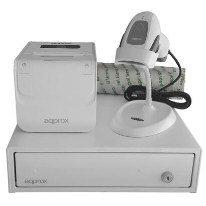 kit-tpv-approx-cajon-portamonedas-appcash33wh-blanco-lectorscanner-appls22wh-impresora-termica-apppos80amusewh-pack-rollos-papel