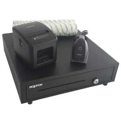 kit-tpv-approx-cajon-portamonedas-appcash01-negro-lectorscanner-appls22-impresora-termica-apppos80am-usb-pack-rollos-papel-cyt80